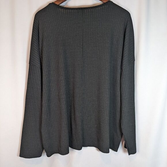 ASOS Black Long Sleeved Ribbed Top - Picture 4 of 5